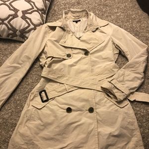 Tommy Hilfiger Cream Casual Trench Raincoat (M)